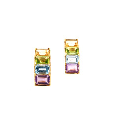 Pre Owned 9ct Multi Gem Earrings ZN579